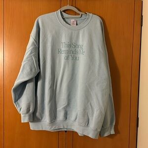 LONELY GHOST Light Blue "This Song Reminds Me of You" Crewneck Sweatshirt